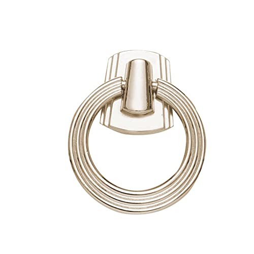 5 Packs Ring pulls,2.2" Footed Nickle Drawer pulls,Heavy Duty Ring Nickel