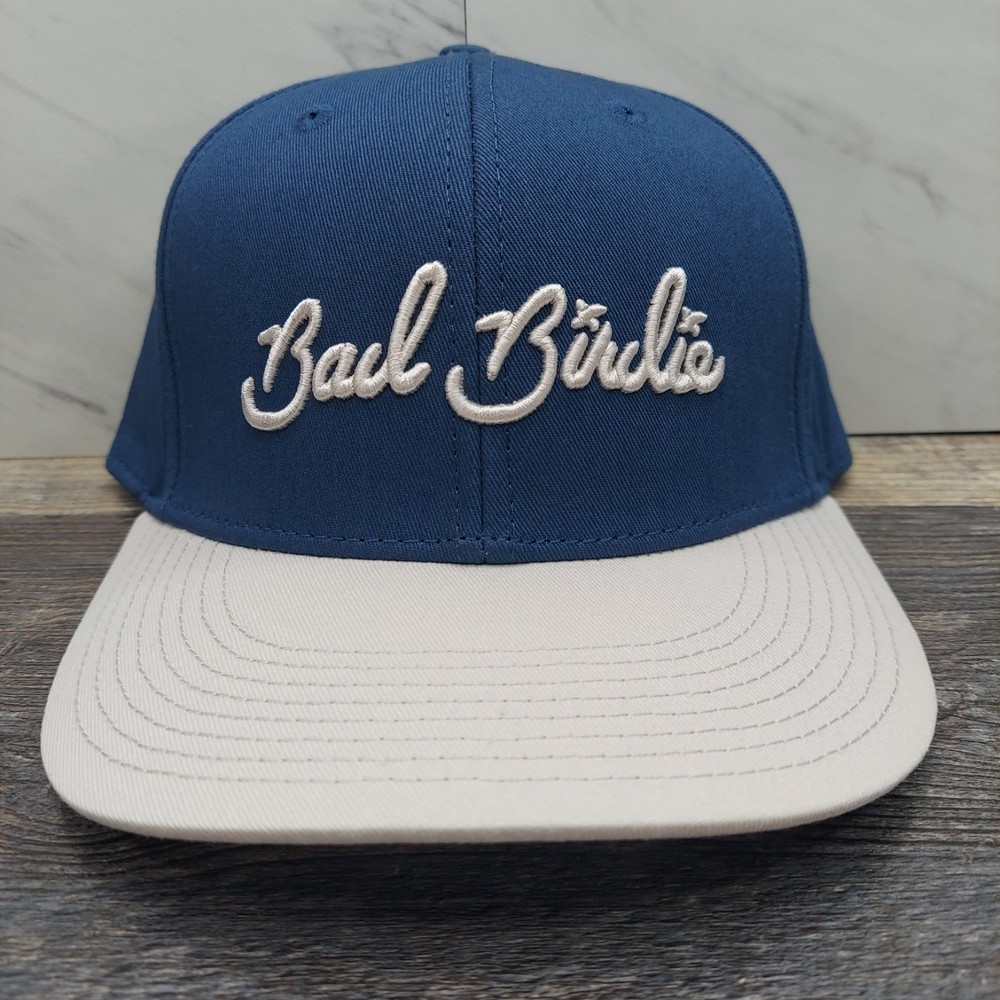 Bad Birdie Navy With Grey Script Snapback Adjustable Golf Hat Baseball Cap New