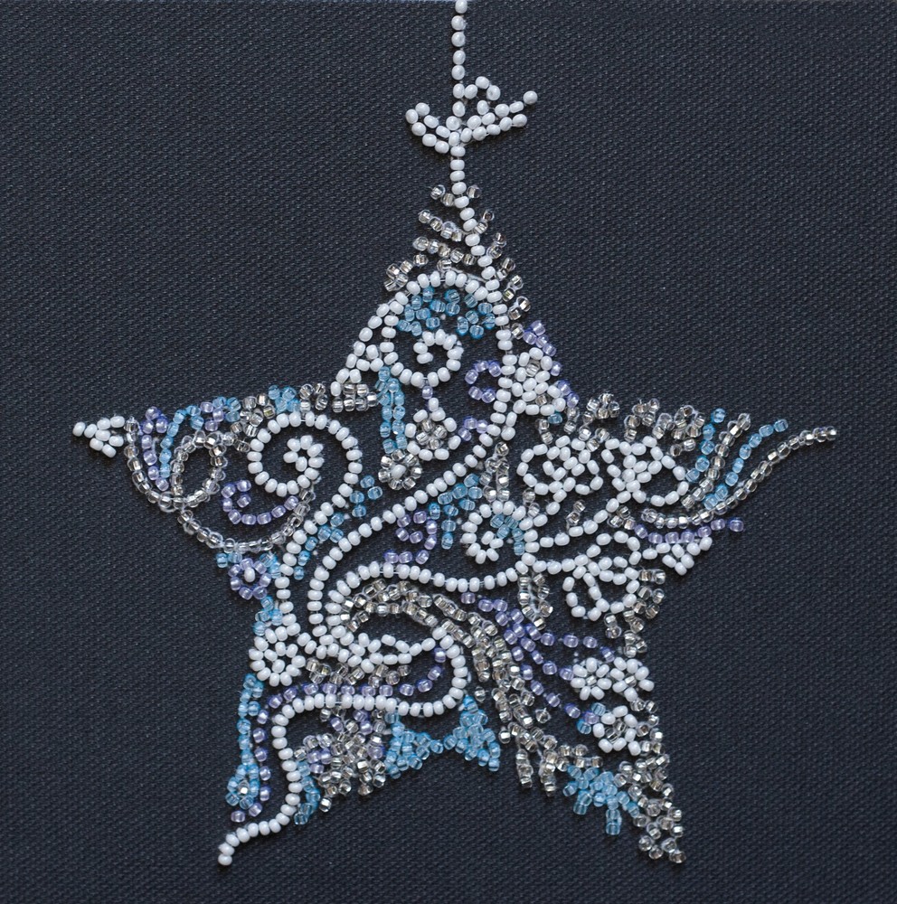 DIY Bead Embroidery Kit Lace Star Beaded stitching needlepoint beadwork
