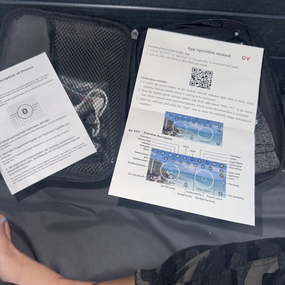 E88 Camera Foldable Drone, Black, Ages 14+, with Case. Never Used So Not Tested