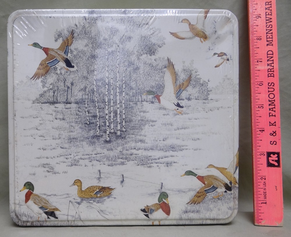 Vintage Old Mallard Duck Decorated Biscuit Tin, Maker Unknown