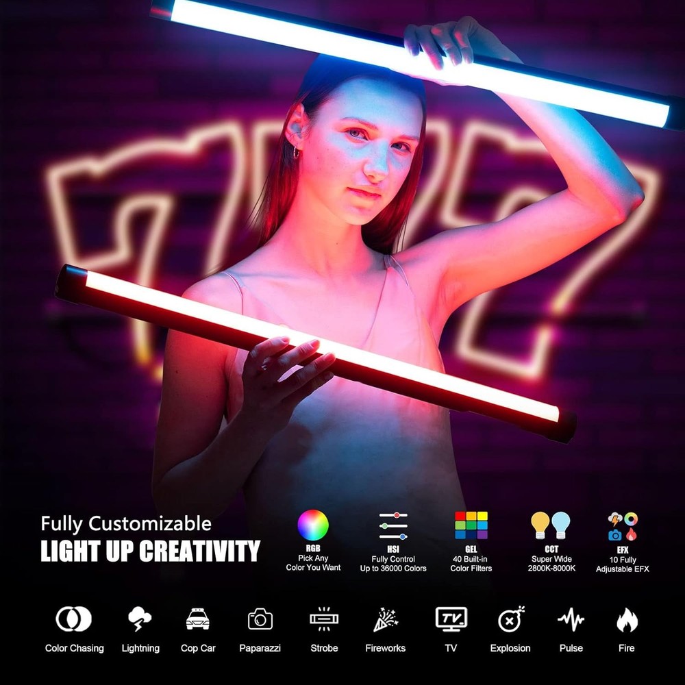 RGB Tube Light Video Lighting App Controlled
