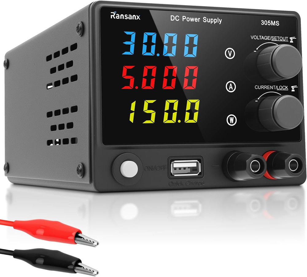 DC Power Supply Variable 30V 5A Adjustable DC Regulated Lab Bench Power Supply w