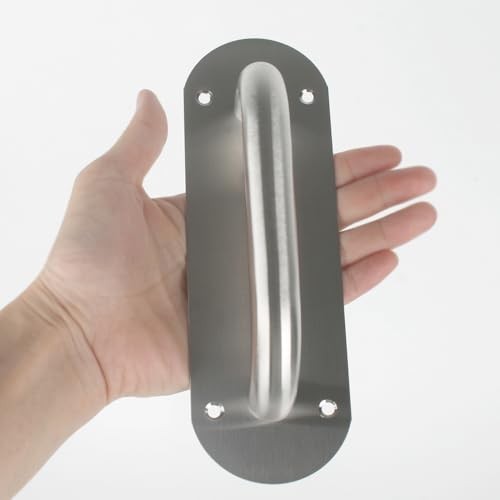 Stainless Steel Door Plate Handle, Heavy Duty Pull/Push, Sliding Barn Pull Oval