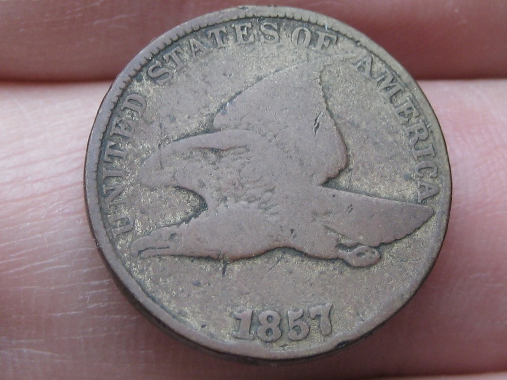 1857 Flying Eagle Penny One Cent- VG/Fine Details