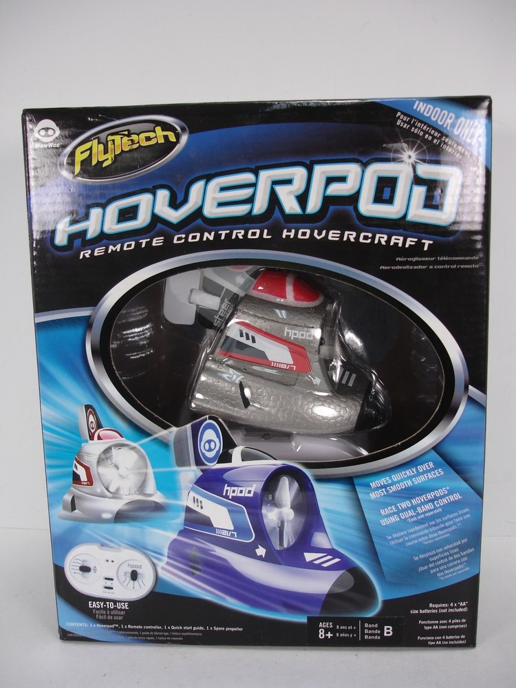 NEW WOWWEE FLYTECH HOVERPOD REMOTE CONTROL HOVERCRAFT BLUE 4162 INDOOR ONLY