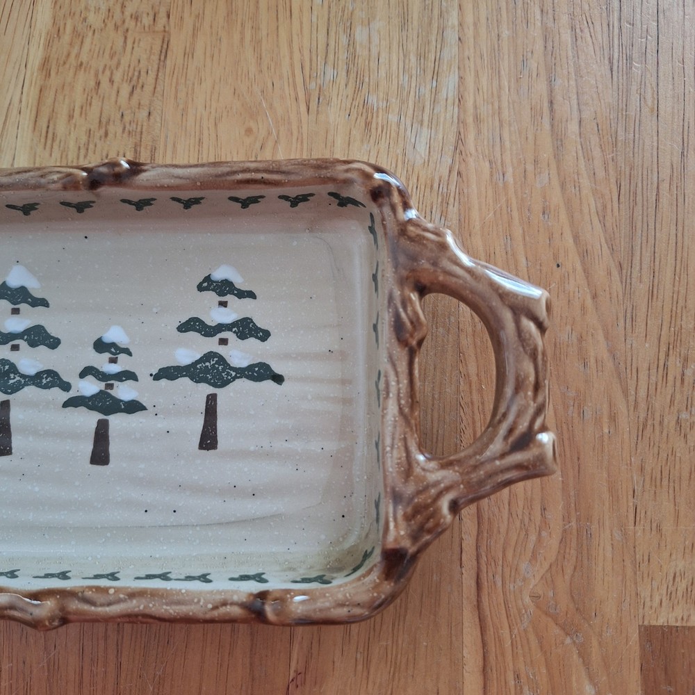 Sonoma Lodge Cabin Moose Rectangular Christmas Tray Platter Cheese Decor