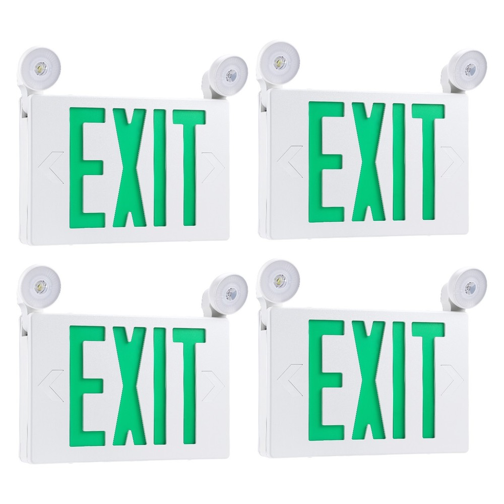 4 Pack LED Exit Sign Emergency Light, Compact Combo UL924, Battery Backup