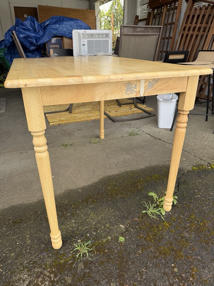 Solid Wood Kitchen Or Crafting Table With Four Matching Chairs