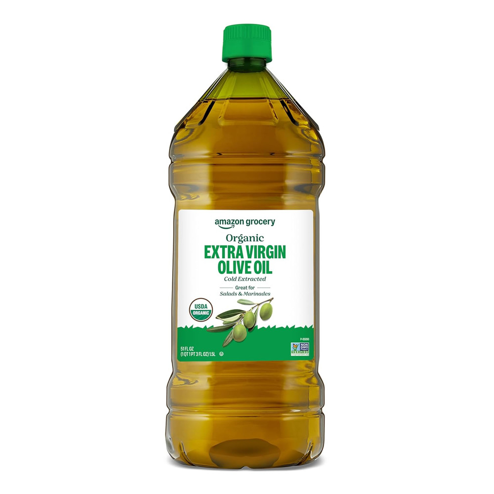 , Organic Extra Virgin Olive Oil, 51 Fl Oz (Previously Amazon Fresh, Packaging M
