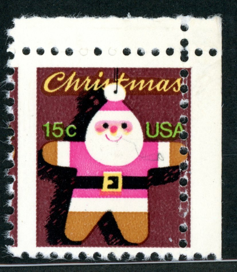 EFO 1800 CHRISTMAS -- CORNER MARGIN "MISPERFED SANTA"