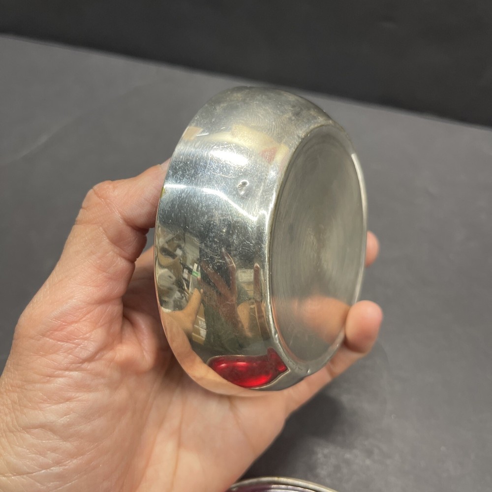 F.B.Rogers Silver Co 775 Ashtray Coasters (2) Ruby Red 1883 Trade Mark