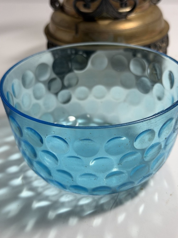 Vintage Silver Plated Blue Sugar Bowl Caster