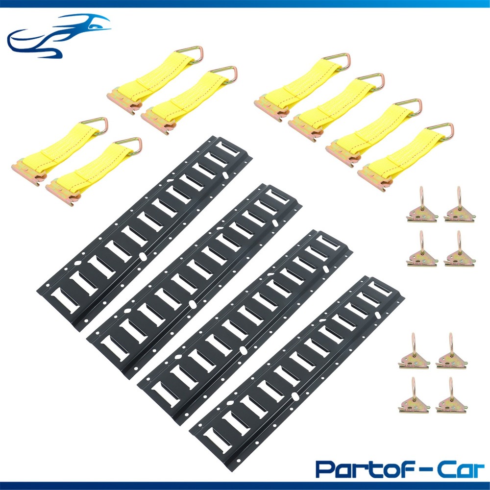 Black 20 Pack 24" E Track Rail Sections With Anchors For Mounting In Trailers