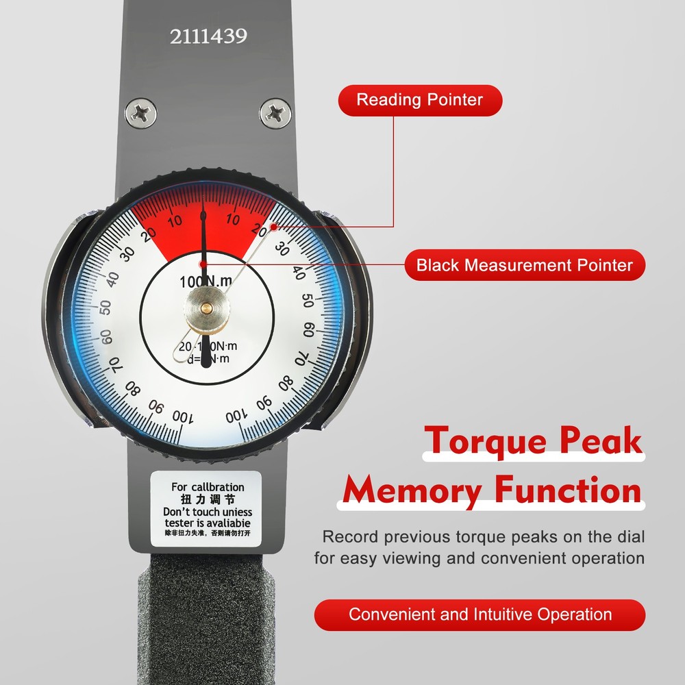 2-dir Dial Torque Wrench 0-1n.m 0-100n.m Indicator Cursor Spanner Watch Tester