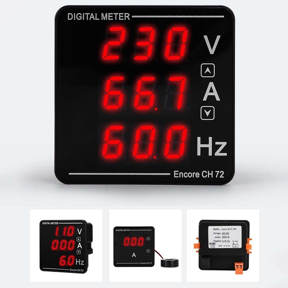 Combination Current Voltage Frequency Meter for Electromechanical Devices