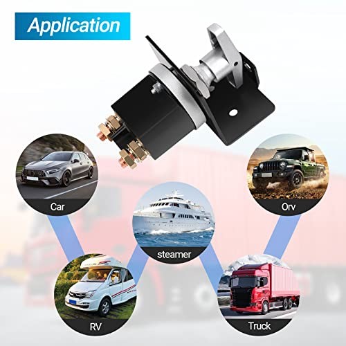 High Current 12V-36V Battery Cut Off Switch with Lock-Out Plate, Replace 500A