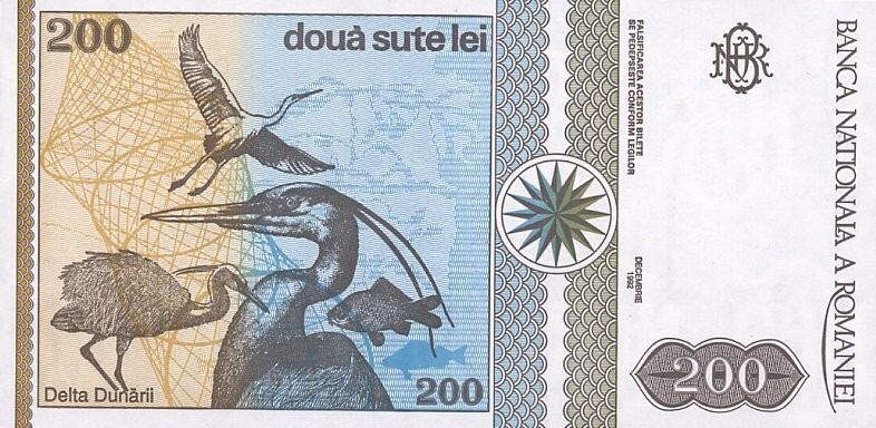 Romania 200 Lei 1992 Pick 100 UNC