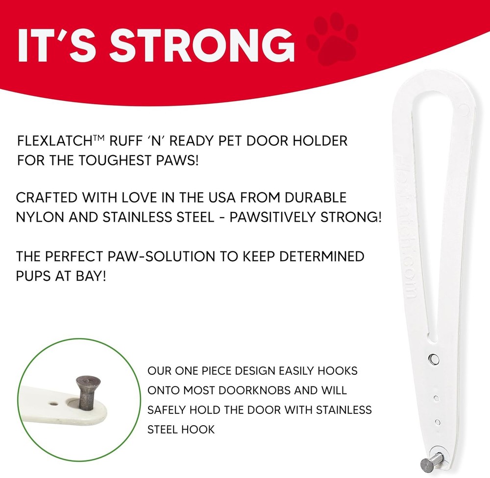 Cat Door Holder Latch - Bright White Alternative Standard,