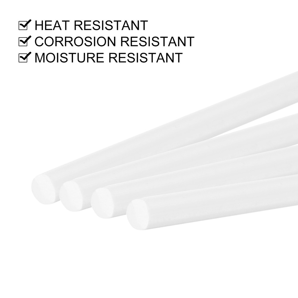 10 Pcs White Plastic Rods 3 x 250mm ABS Round Stick Round Solid Bar DIY Model