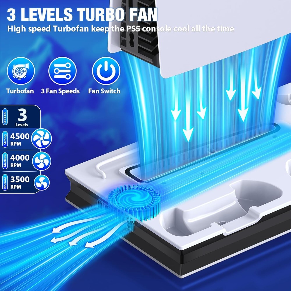 PS5 Stand Cooling Station With Controller Charger