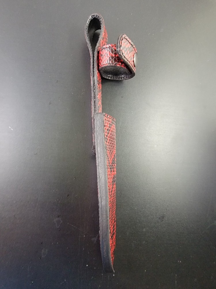 Buck Knives 119 Sheath Right Pull with Authentic FAUX RED PYTHON SKIN leather