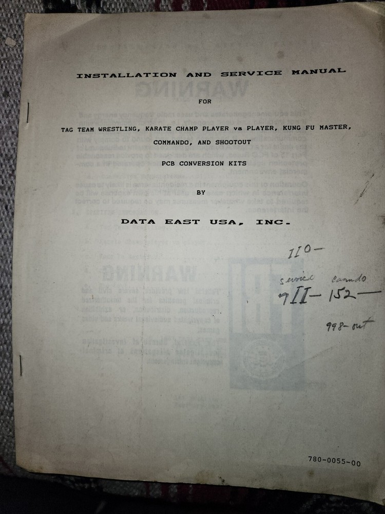 Commando Arcade Manual Data East