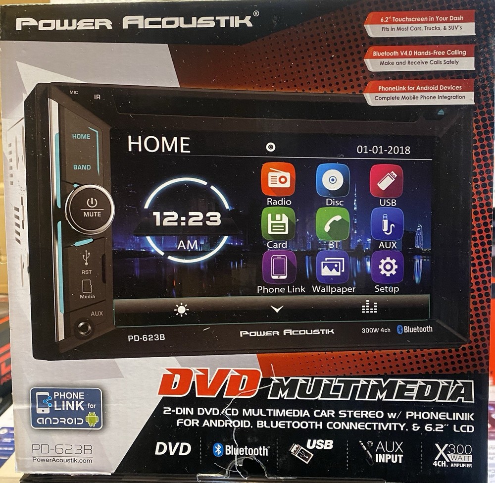 Power Acoustik PD-623B Double-DIN DVD Receiver