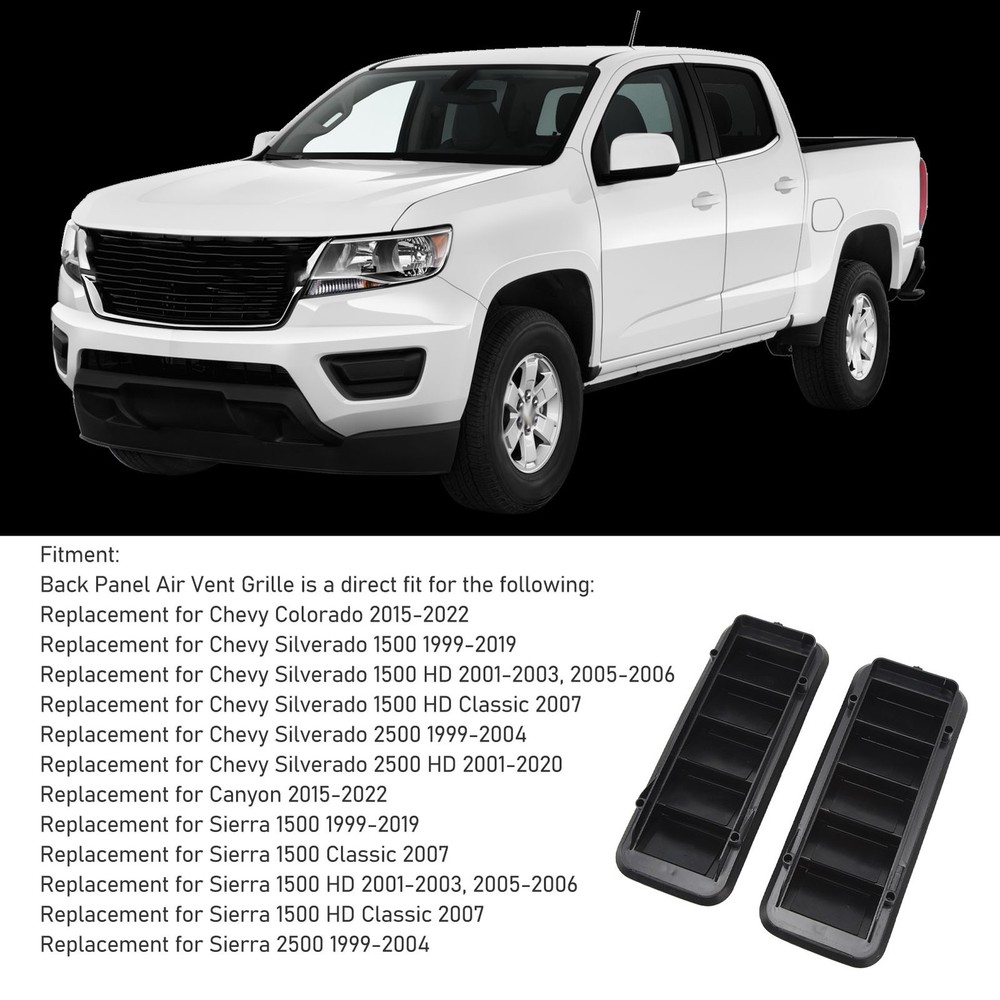 2pcs Back Panel Air Vent Relief Grille Durable Replacement For Chevy Silver COHM