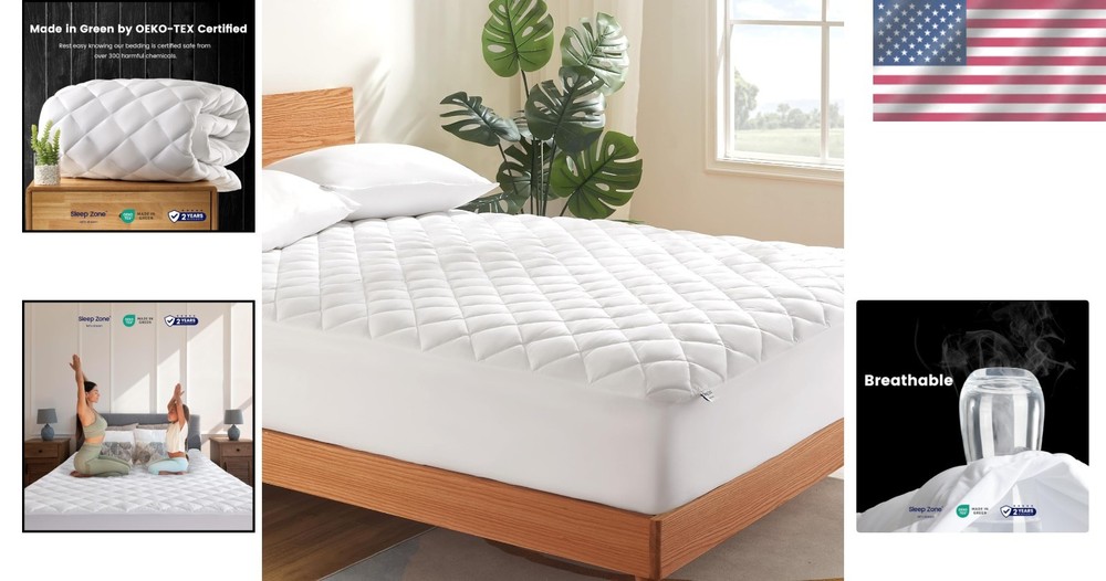 Luxury Queen Quilted Mattress Pad - Stretch Deep Pocket & Soft Microfiber