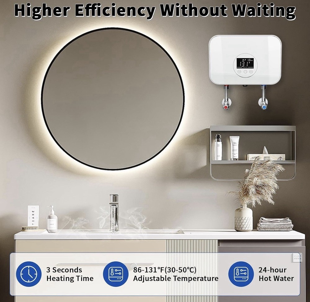 Tankless Water Heater Electric,110V 5500W under Sink Instant Water Heater with D