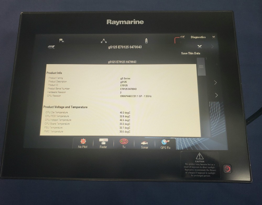 Raymarine gS125 12" Glass Bridge Touchscreen Chartplotter Display - E70125