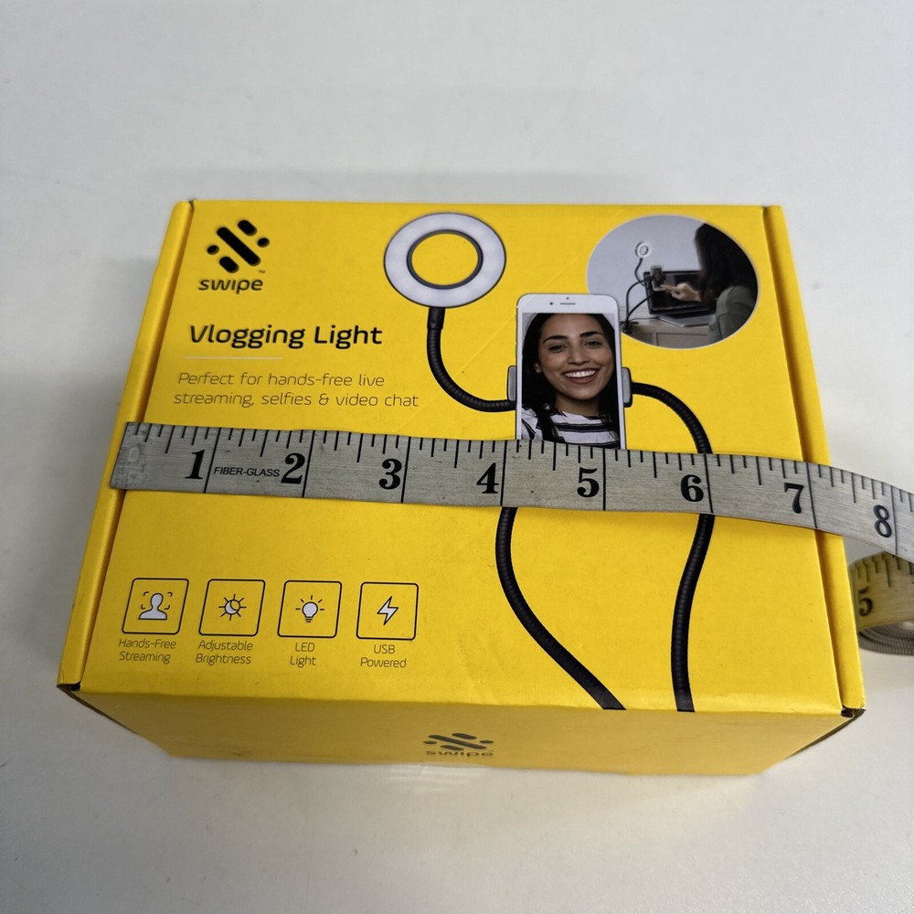 Swipe Vlogging Light USB Powered LED Adjustable brightness Hands Free Box Sealed