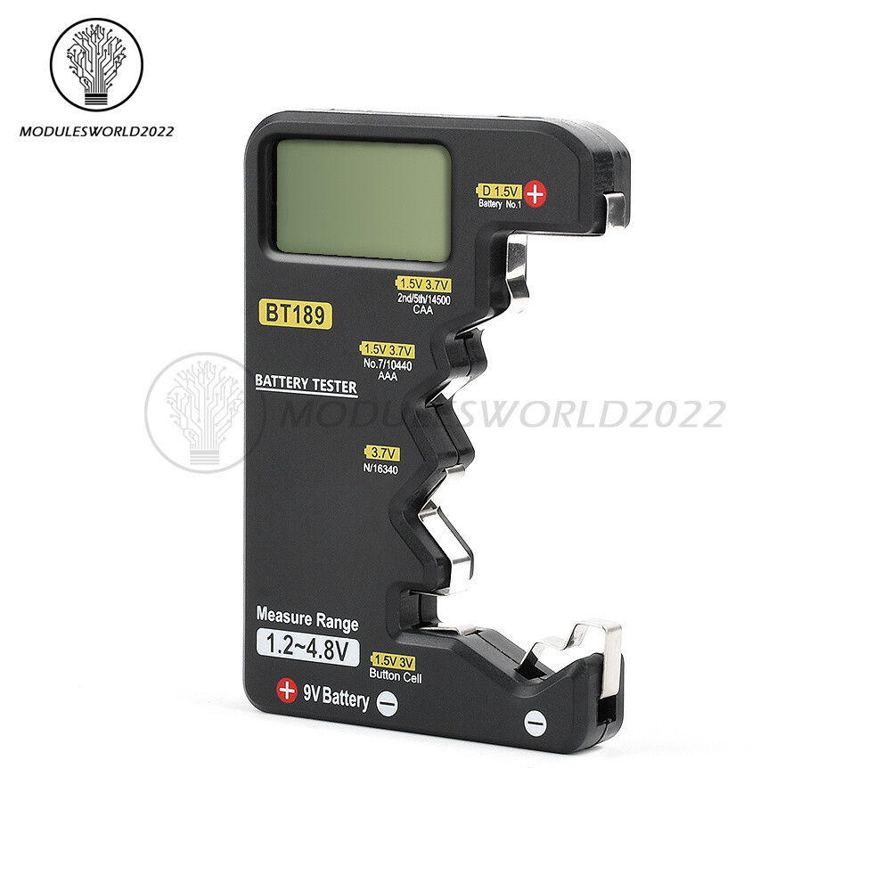 Digital Battery Tester Checker Electricity Indicator Universal AA, AAA 9V Button