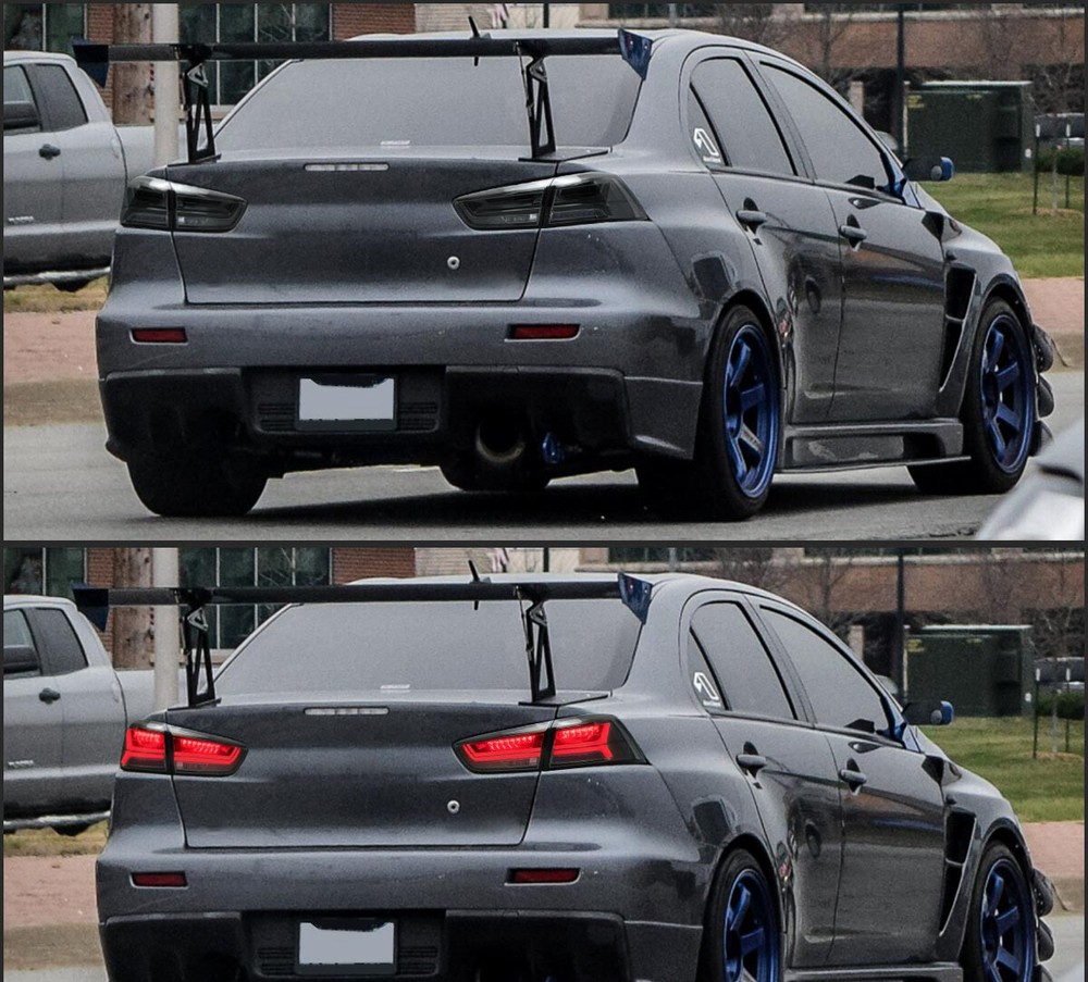 Pair Smoked LED Tail Lights For Mitsubishi Lancer 2008-2017 Sequential Rear Lamp