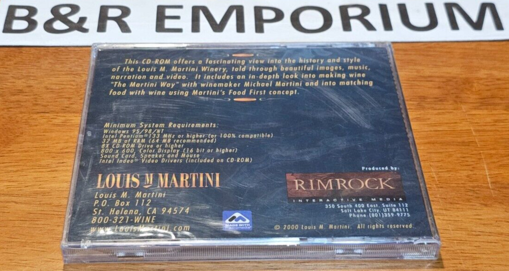 Three Generations Making Fine Wine: Louis M. Martini (2000) - New, Sealed CD-ROM