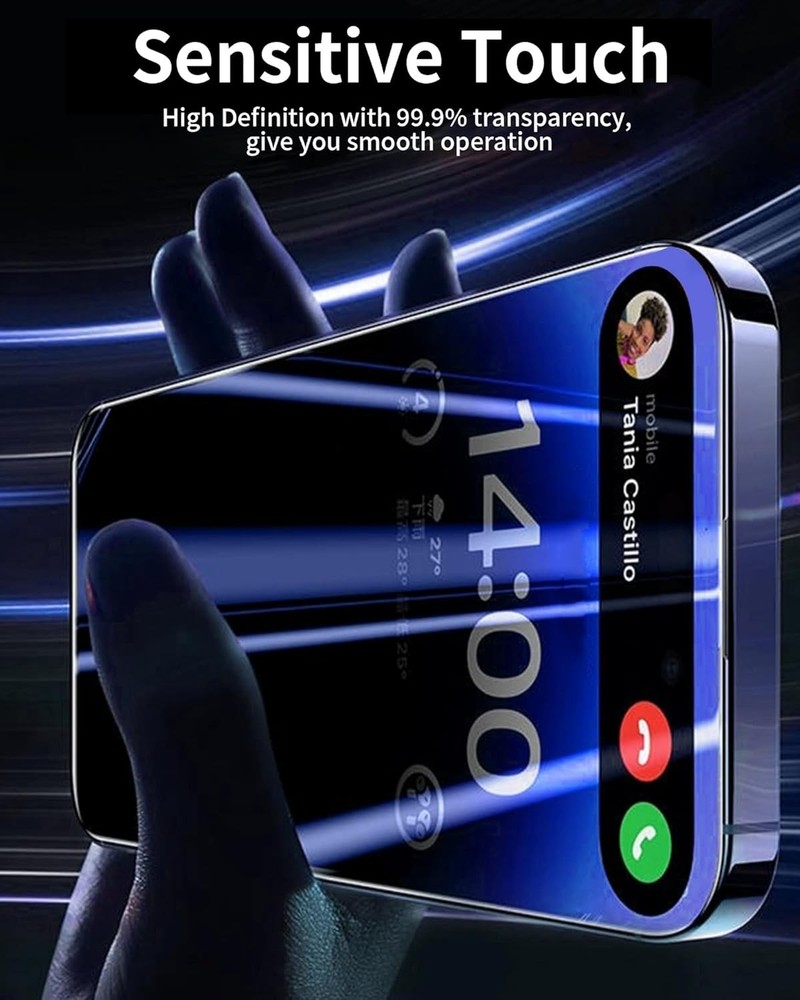Privacy Screen Protector for iPhone 13 Pro / For iphone 14/ 13/ 13 Blue
