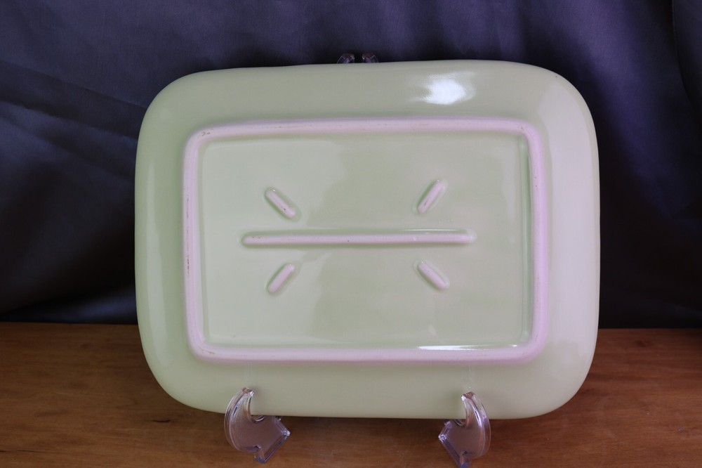 Hartstone Chartreuse Smooth Pitcher Sugar Bowl Lid Rectangle Tray Dinnerware USA