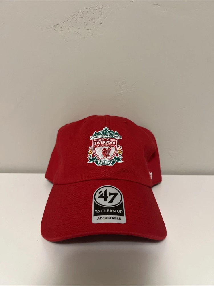 47 Brand Liverpool FC Clean Up Adjustable Strapback Red Hat Cap EPL