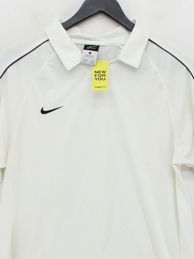 Nike Men's Polo S White 100% Polyester Collared Basic