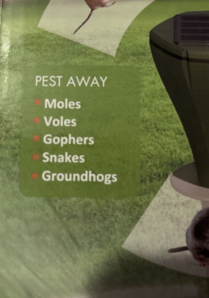 2 - Motor Mole - Repellent Screw - Solar Powered - Snake Mole Gopher Groundhog