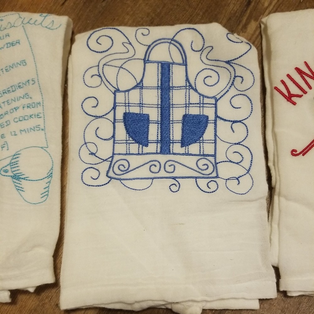 5 Assorted Design Mulsin Tea Towels