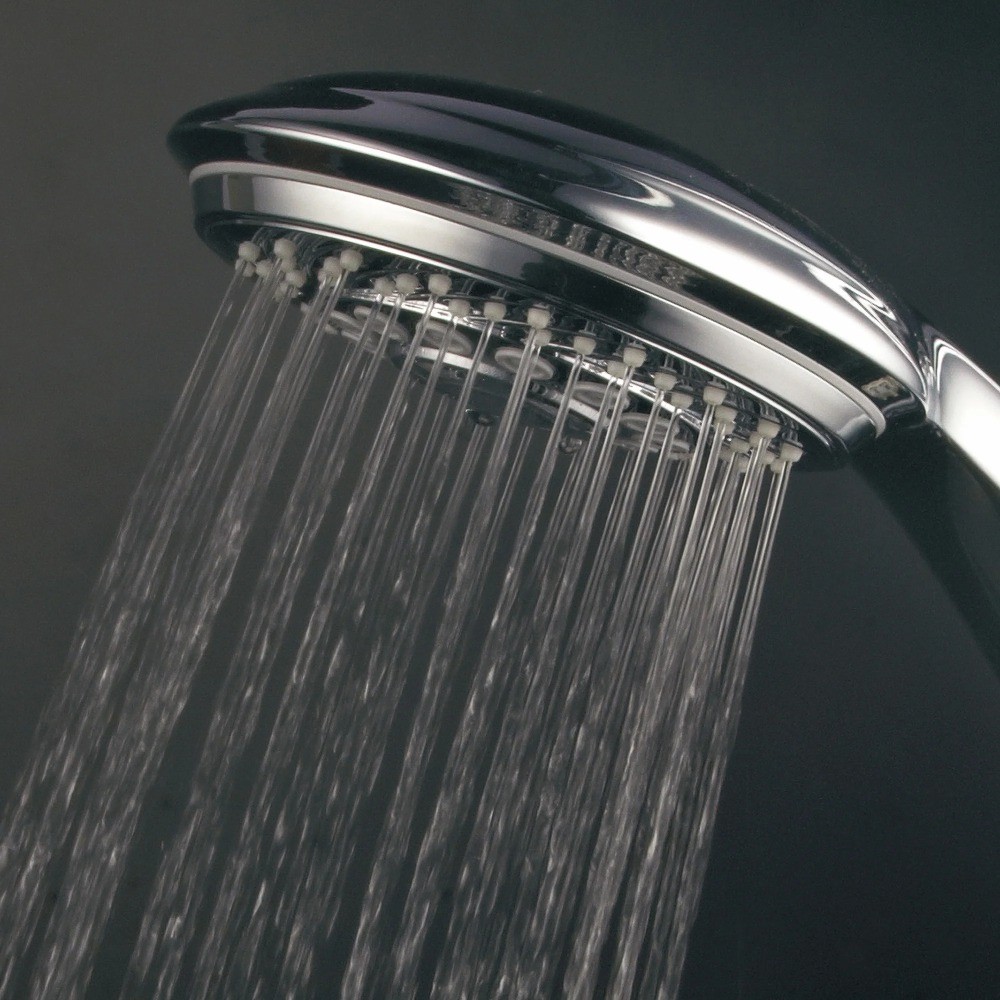 PowerSpa 7-Setting Luxury Hand Shower with On/Off Pause Switch, Chrome