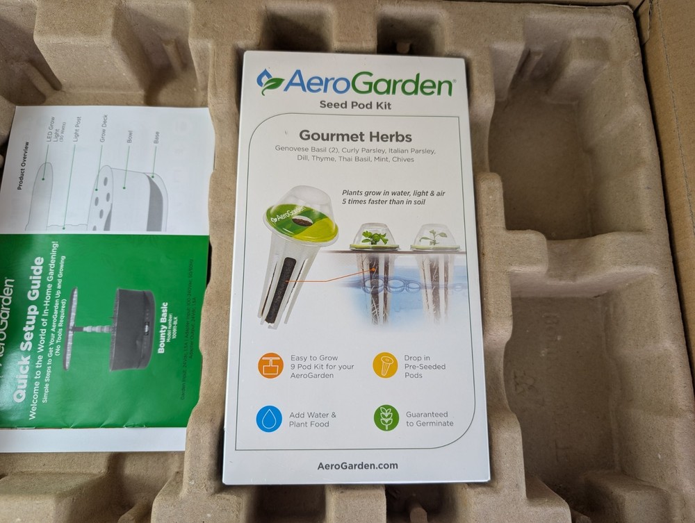 AeroGarden Bounty Basic Indoor Garden Open Box Complete 100911-BLK