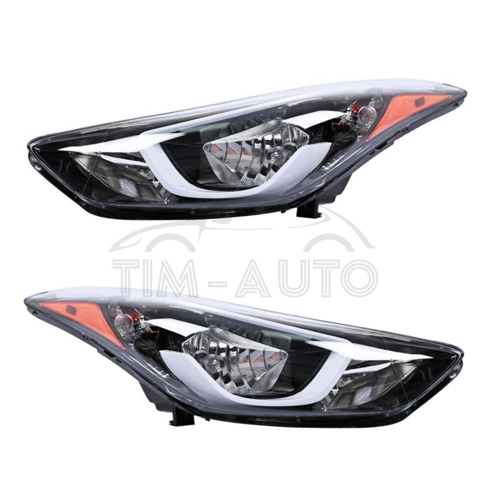 For 2014 2015 2016 Hyundai Elantra Pair Headlight Assembly Left +Right W/Bulbs