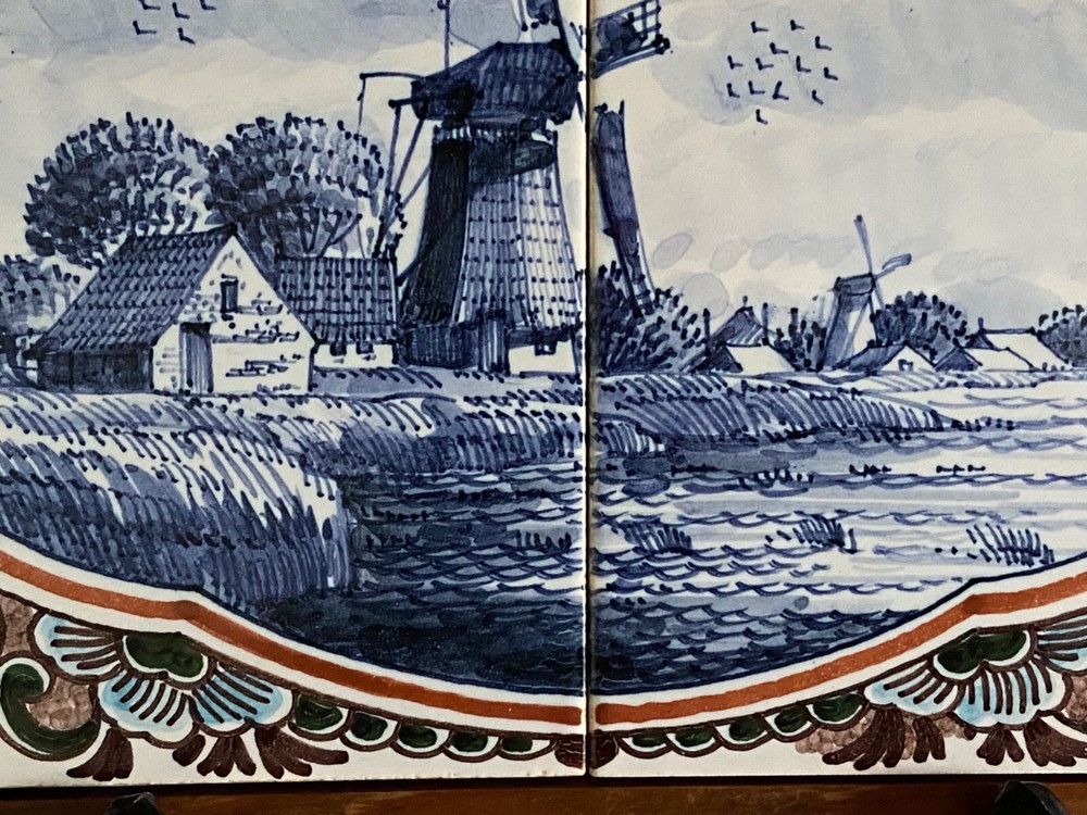 FREE SHIPMENT Unique handpainted TILE tableau Tichelaar Holland
