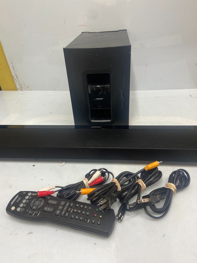 Bose CineMate 1 SR Speaker Array System AdaptiQ Soundbar Subwoofer Remote TESTED