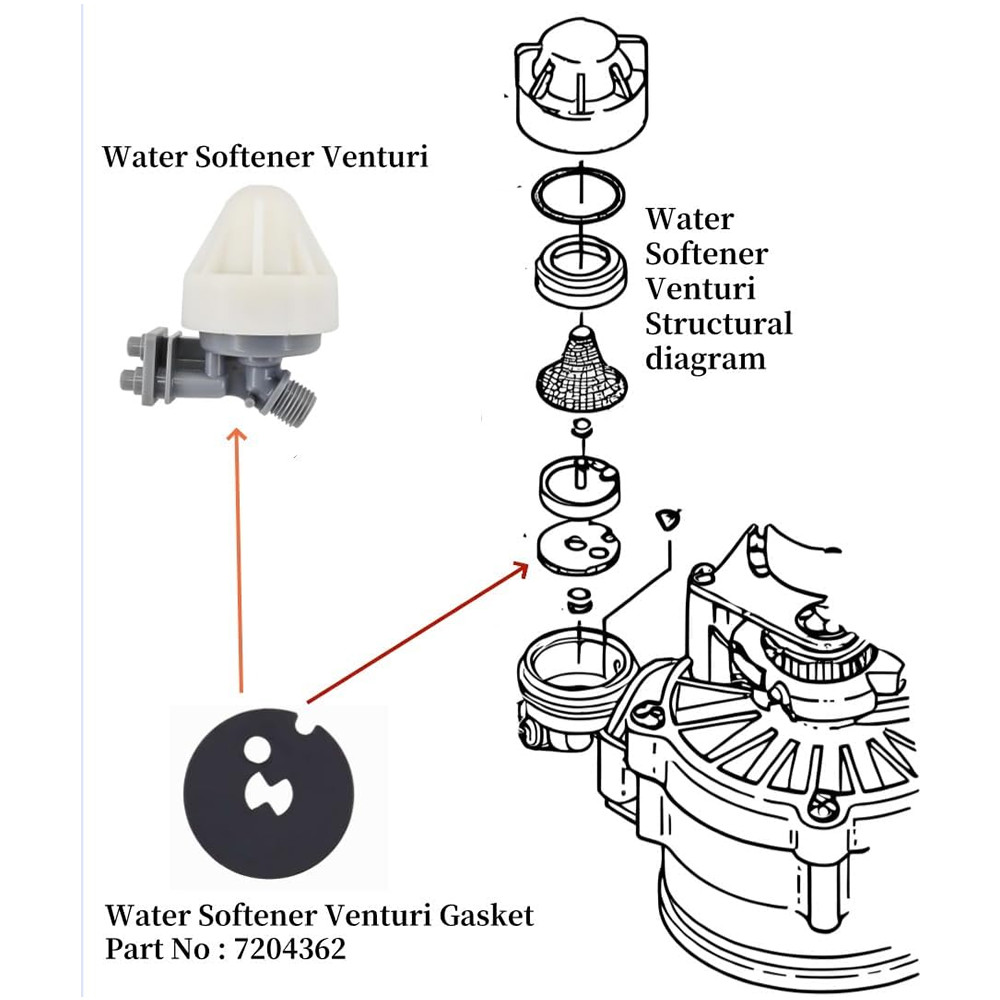 7204362 Water Softener Venturi Gasket for 7163663 7082582 WS08X10006 7204363