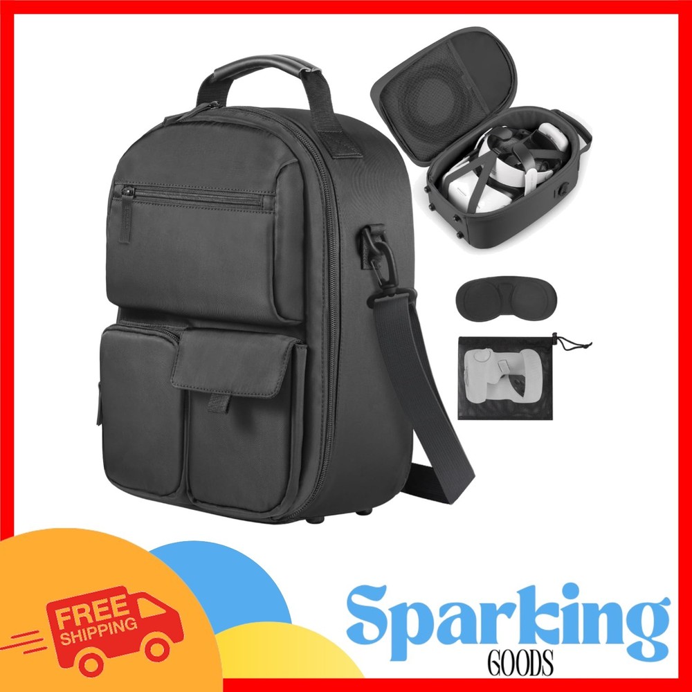 Protective Storage Case for Meta Quest 3 with Jetted Pockets & Comfortable Strap