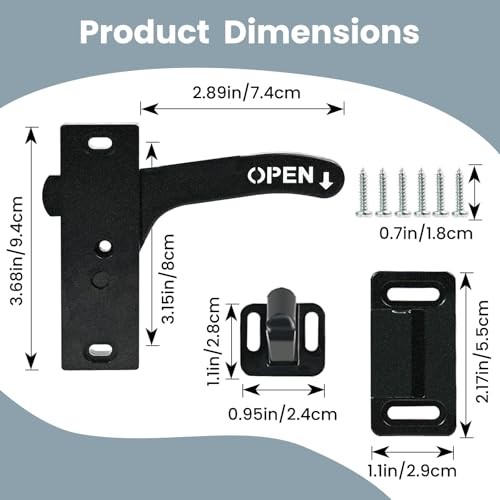 Replacement Kit for RV Screen Door Lock - Heavy-Duty Right Hand Handle, Secure